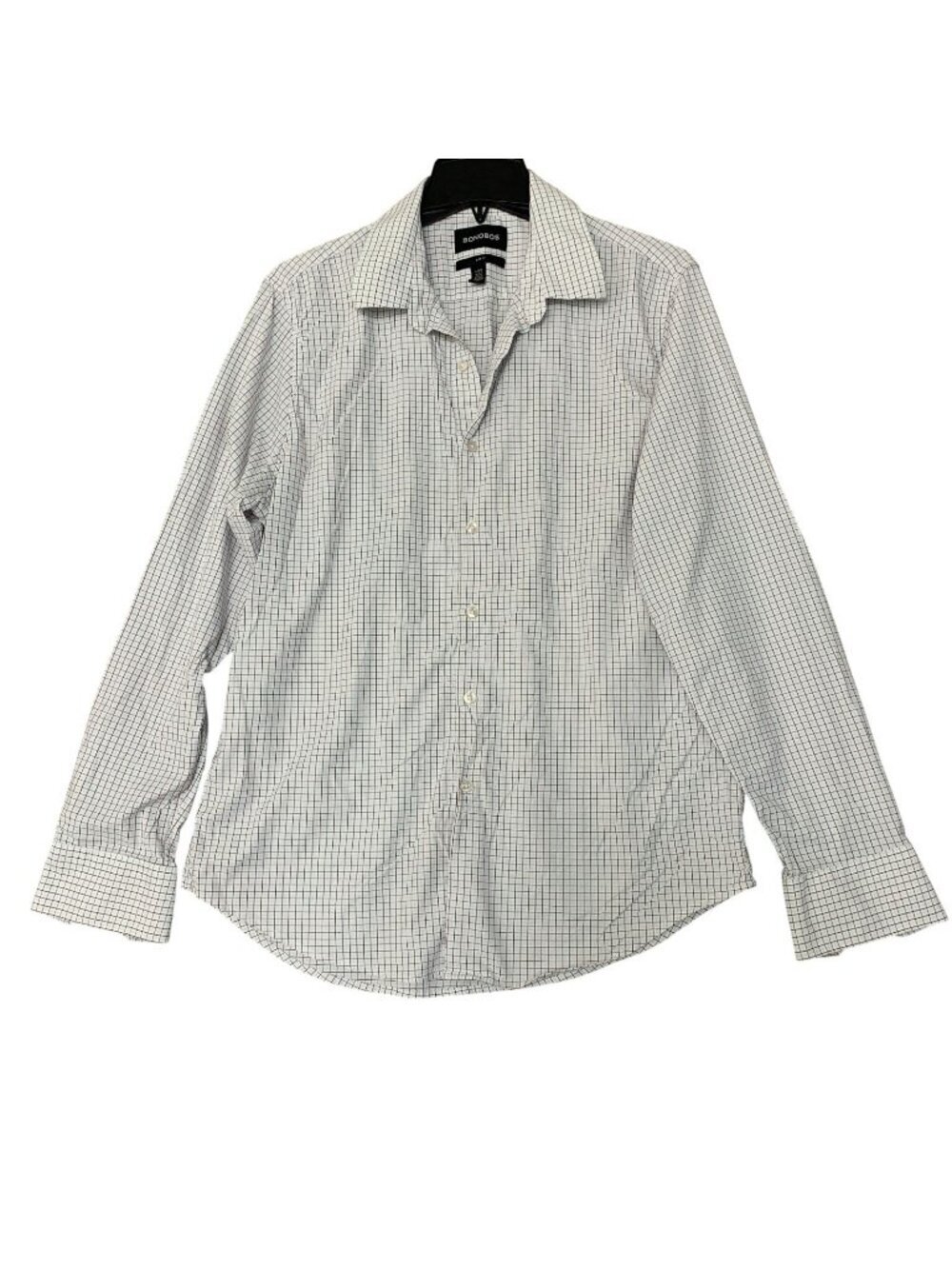 NWOT Bonobos Men's L Slim Fit Checkered Long Sleeve Button-Down Tech Shirt